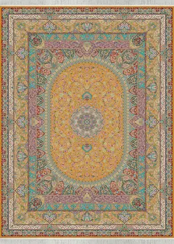 فرش 1500شانه طرح پارمیدا ابریشم ریشه دستی