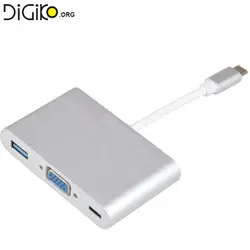 تبدیل TYPE C USB3.1 به VGA / TYPE C / USB3.0 - کابل تبدیل مبدل و اتصالات و لوازم جانبی digiko.org