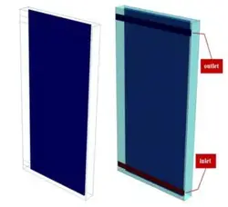 نمای دو پوسته دارای سایه انداز با مدل تشعشع، شبیه سازی با انسیس فلوئنت