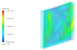 نمای دو پوسته دارای سایه انداز با مدل تشعشع، شبیه سازی با انسیس فلوئنت