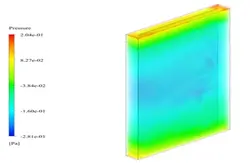 نمای دو پوسته دارای سایه انداز با مدل تشعشع، شبیه سازی با انسیس فلوئنت