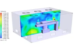 تنفس مداوم بیمار کرونایی در اتاق تمیز، شبیه سازی با انسیس فلوئنت
