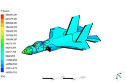 جریان تراکم پذیر حول F-35، شبیه سازی با انسیس فلوئنت
