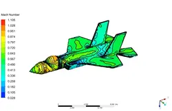 جریان تراکم پذیر حول F-35، شبیه سازی با انسیس فلوئنت