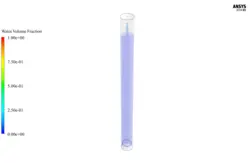 جذب آمونیاک در آب در برج جذب، شبیه سازی با انسیس قلوئنت