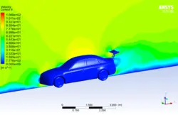 تولید صدا روی خودرو آئودی با و بدون اسپویلر، شبیه سازی با انسیس فلوئنت