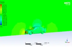 تولید صدا روی خودرو آئودی با و بدون اسپویلر، شبیه سازی با انسیس فلوئنت