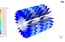 کمپرسور چند مرحله ای با 2 روتور و 2 ردیف استاتور، شبیه سازی با انسیس فلوئنت