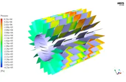 کمپرسور چند مرحله ای با 2 روتور و 2 ردیف استاتور، شبیه سازی با انسیس فلوئنت