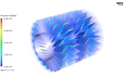 کمپرسور چند مرحله ای با 2 روتور و 2 ردیف استاتور، شبیه سازی با انسیس فلوئنت