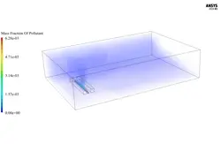 آلودگی هوا درون کنیون (canyon) خیابانی، شبیه سازی با انسیس فلوئنت