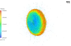 اثر دیسک چرخان بر هوای اطراف با استفاده از Moving Wall، شبیه سازی با انسیس فلوئنت