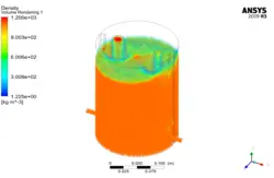 مخزن مخلوط کن (میکسر)، شبیه سازی با انسیس فلوئنت