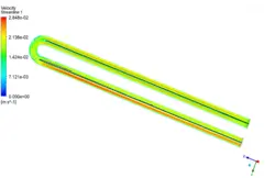 انتقال حرارت جا به جایی اجباری در لوله U شکل، شبیه سازی با انسیس فلوئنت