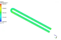 انتقال حرارت جا به جایی اجباری در لوله U شکل، شبیه سازی با انسیس فلوئنت