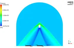 موج شوک روی آیرواسپایک، شبیه سازی با انسیس فلوئنت