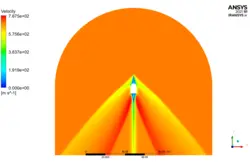 موج شوک روی آیرواسپایک، شبیه سازی با انسیس فلوئنت