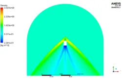موج شوک روی آیرواسپایک، شبیه سازی با انسیس فلوئنت