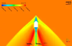 موج شوک روی آیرواسپایک، شبیه سازی با انسیس فلوئنت