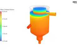 جداکننده گردابه هیدرودینامیکی (اویلرین)، شبیه سازی با انسیس فلوئنت