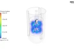 بیوراکتور تحریک شده توسط توربین راشتون، شبیه سازی با انسیس فلوئنت