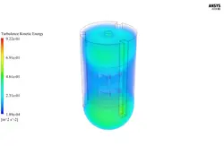 بیوراکتور تحریک شده توسط توربین راشتون، شبیه سازی با انسیس فلوئنت