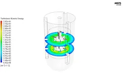 بیوراکتور تحریک شده توسط توربین راشتون، شبیه سازی با انسیس فلوئنت