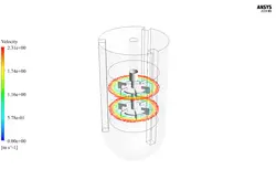 بیوراکتور تحریک شده توسط توربین راشتون، شبیه سازی با انسیس فلوئنت