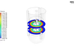 بیوراکتور تحریک شده توسط توربین راشتون، شبیه سازی با انسیس فلوئنت