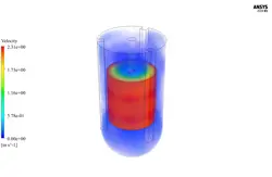 بیوراکتور تحریک شده توسط توربین راشتون، شبیه سازی با انسیس فلوئنت