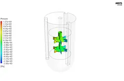 بیوراکتور تحریک شده توسط توربین راشتون، شبیه سازی با انسیس فلوئنت