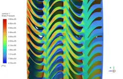 توربین گاز محوری چند مرحله ای، شبیه سازی با انسیس فلوئنت