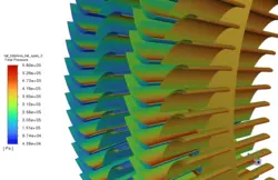 توربین گاز محوری چند مرحله ای، شبیه سازی با انسیس فلوئنت