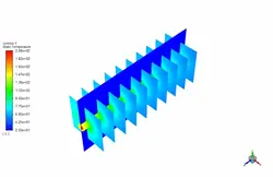 انتقال حرارت مزدوج مبدل حرارتی لوله پره‌دار بیضوی در مقابل فین دایره ای، شبیه سازی با انسیس فلوئنت