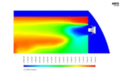 سوخت دیزل در محفظه احتراق توربین گازی، شبیه سازی با انسیس فلوئنت