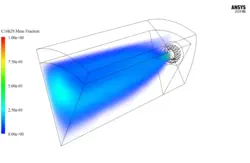 سوخت دیزل در محفظه احتراق توربین گازی، شبیه سازی با انسیس فلوئنت