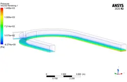 کانال باز با خروجی جانبی، شبیه سازی با انسیس فلوئنت