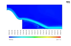سرریز برکه، شبیه سازی با انسیس فلوئنت