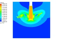 اثر جت نفت روی تانک آب (سه فازی)، شبیه سازی با انسیس فلوئنت