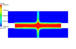 برخورد دو جت آب، شبیه سازی با انسیس فلوئنت