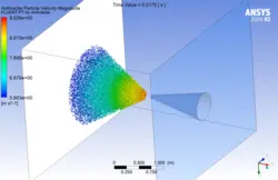 پاشش رنگ روی دیوار با تزریق مخروطی، شبیه سازی با انسیس فلوئنت