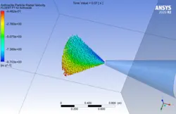 پاشش رنگ روی دیوار با تزریق مخروطی، شبیه سازی با انسیس فلوئنت