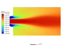 احتراق نیمه پیش مخلوط، غیر آدیاباتیک، تعادل شیمیایی،شبیه سازی با انسیس فلوئنت
