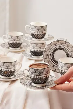 ست فنجان قهوه خوری 6 نفره آیسل کاراجا Karaca