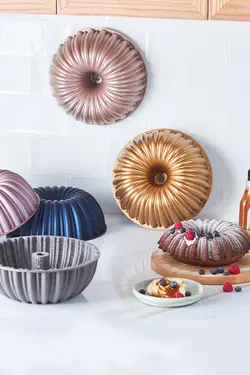 قالب کیک شیار دار آلمینیومی آنتراسیت کاراجا Karaca