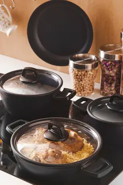 ست ظروف آشپزی 7 تکه پارچه قدرتمند آنتی باکتریال Biodiamond کاراجا Karaca