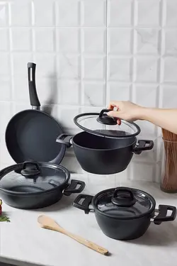 ست ظروف آشپزی 7 تکه پارچه قدرتمند آنتی باکتریال Biodiamond کاراجا Karaca