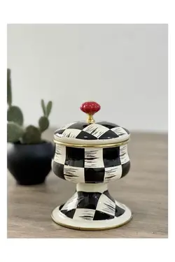 قندان سفید مشکی شطرنجی اجار Acar