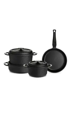 ست ظروف مشکی آلومینیومی ریخته گری 7 پارچه انگلیش هوم English Home