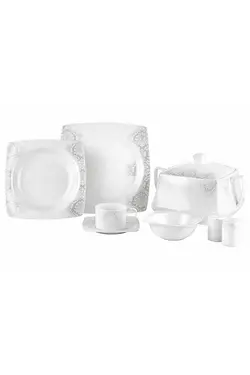 سرویس ظروف غذاخوری چینی 60 پارچه از کالکشن Damask تاچ TAC